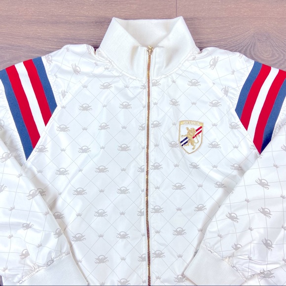 AVIREX 90s Vintage Men’s Hip-Hop Fashion Off White Zip-Up Lightweight Jacket XXL - Picture 2 of 10